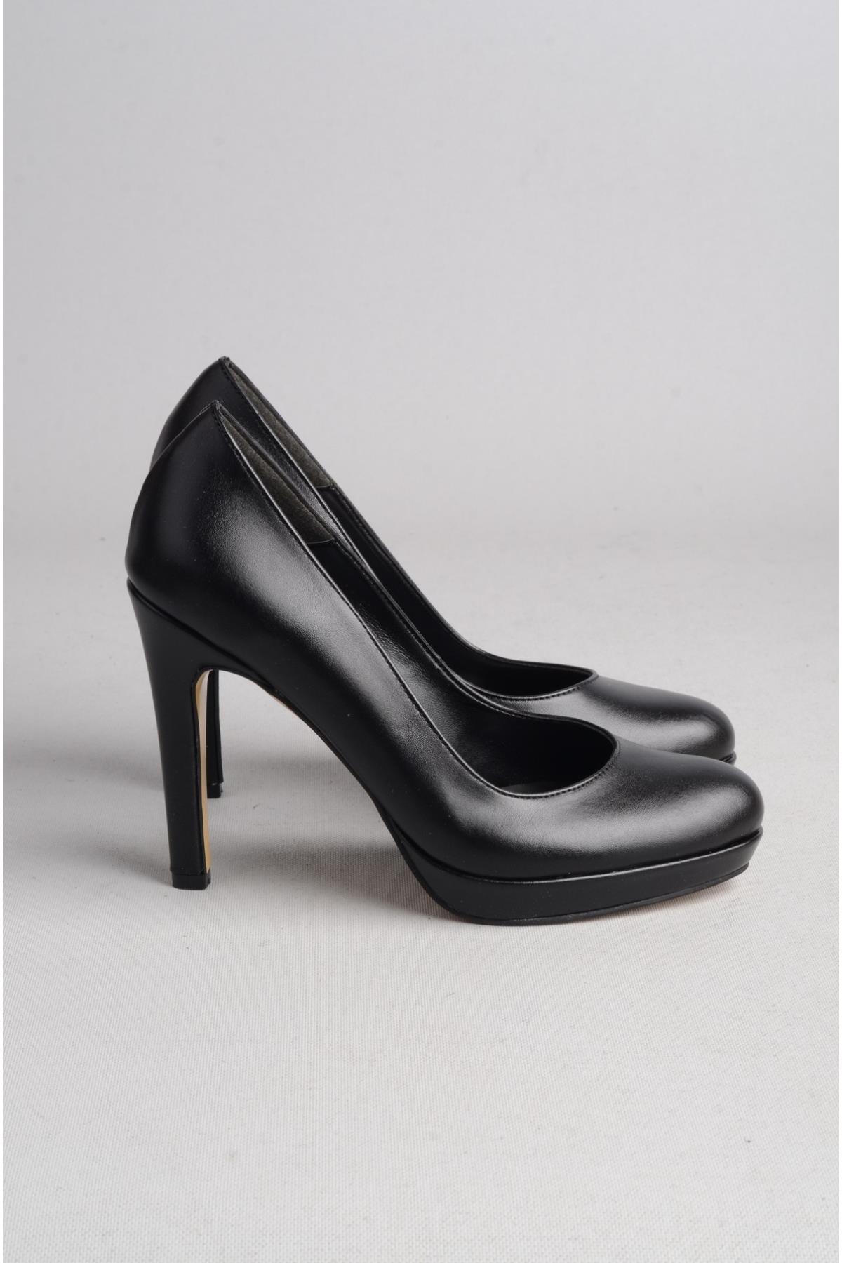 SEÇ 897 PLATFORM TOPUKLU KADIN AYAKKABI (Topuk Boyu:10.5 cm) SİYAH