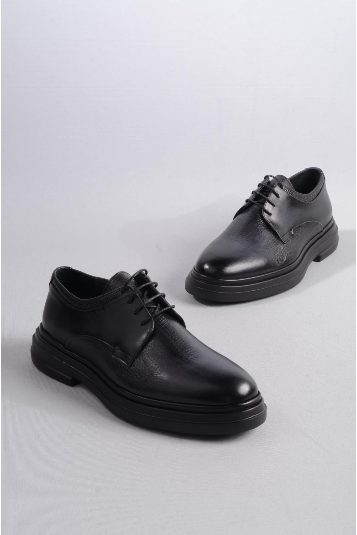 SEÇ 9203 HAKİKİ DERİ EVA TABANLI ERKEK AYAKKABI SİYAH