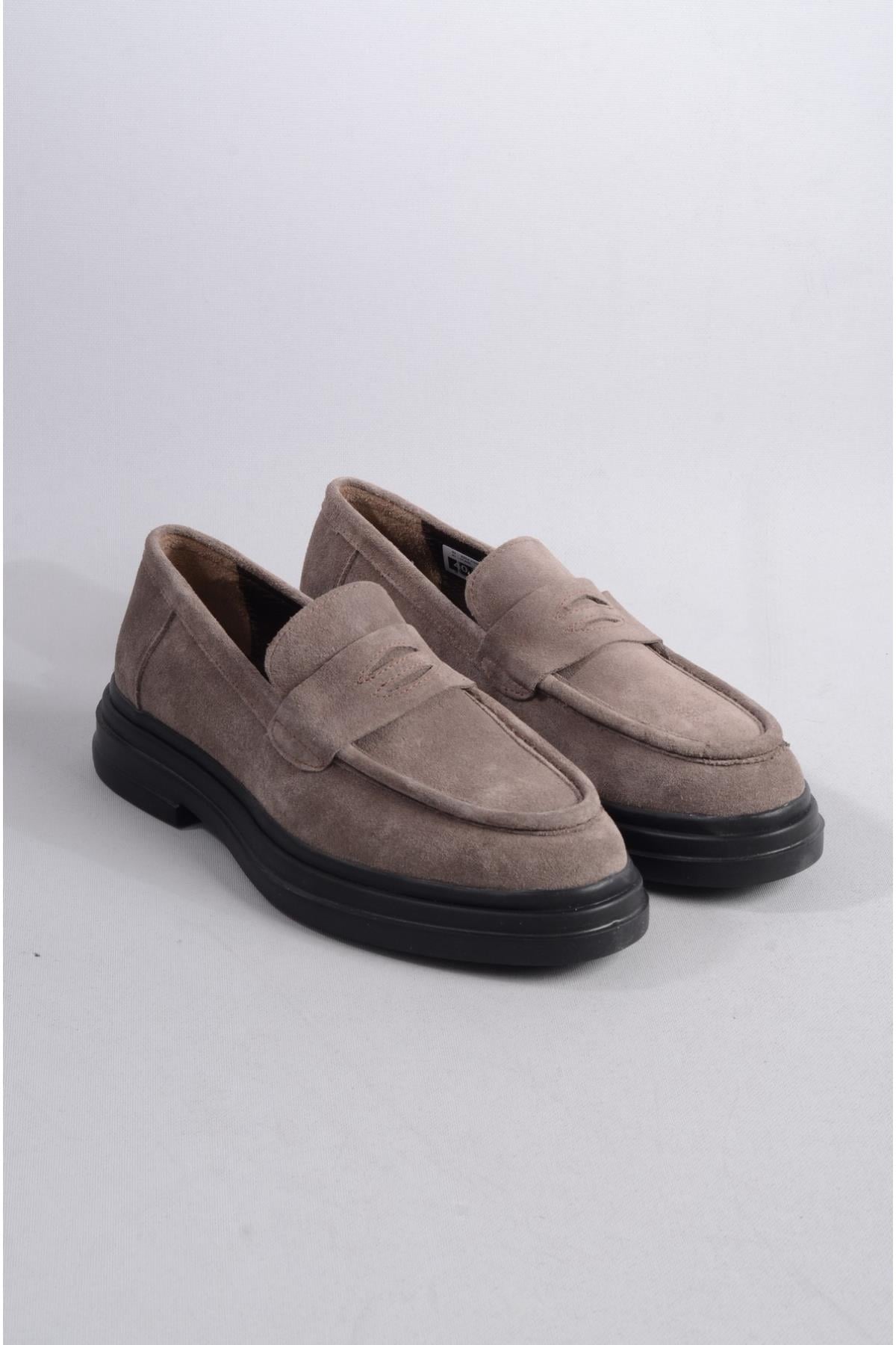 SEÇ 9204 HAKİKİ DERİ EVA TABANLI ERKEK AYAKKABI VİZON SÜET