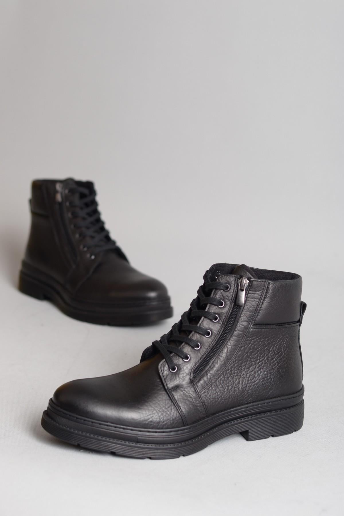 SEÇ 926 HAKİKİ DERİ ERKEK BOT SİYAH