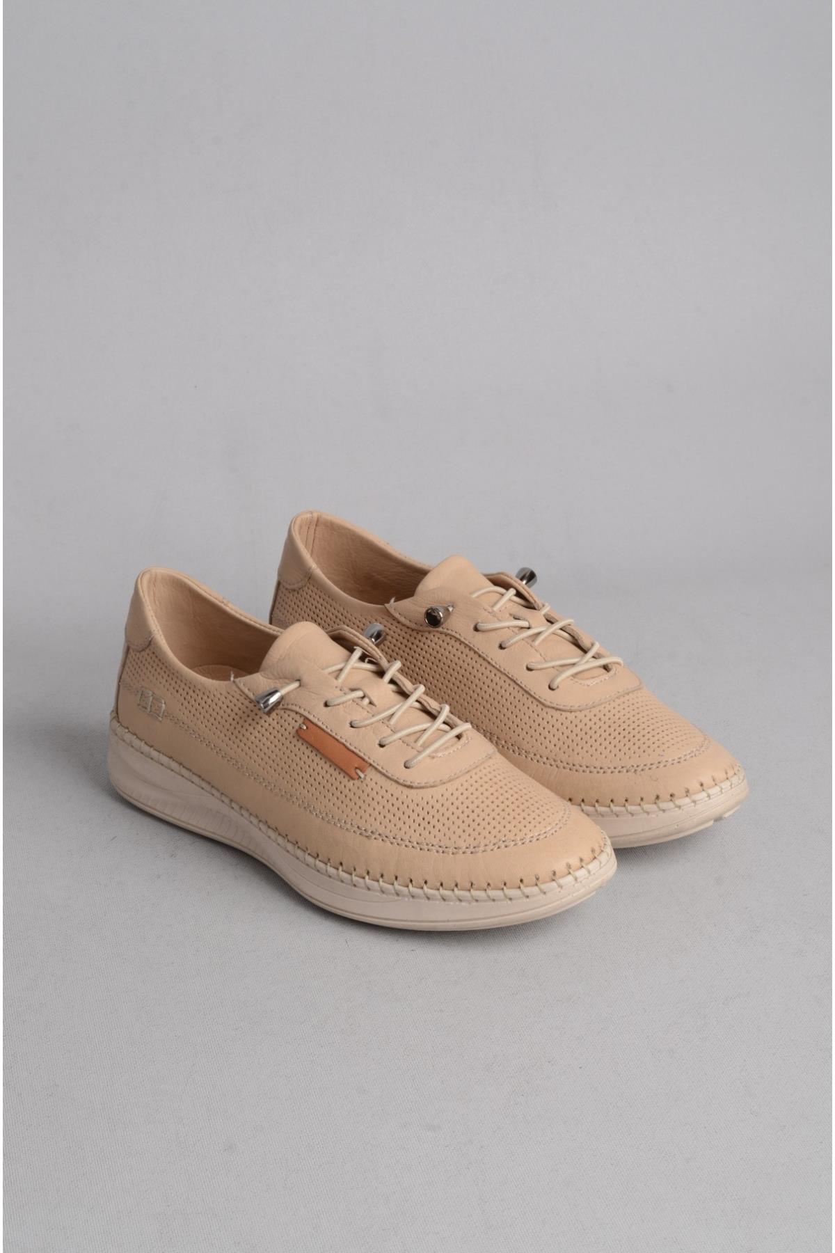SEÇ 9550 HAKİKİ DERİ ANATOMİK KADIN AYAKKBI BEJ
