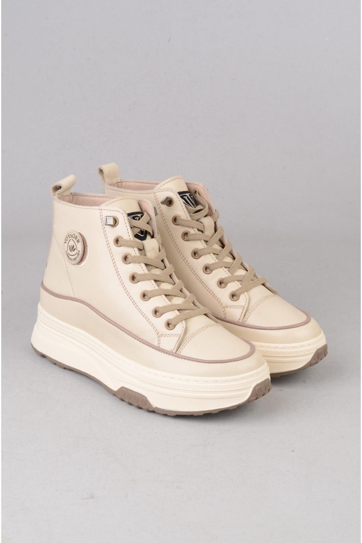 SEÇ B020 HAKİKİ DERİ CASUAL KADIN BOT BEJ