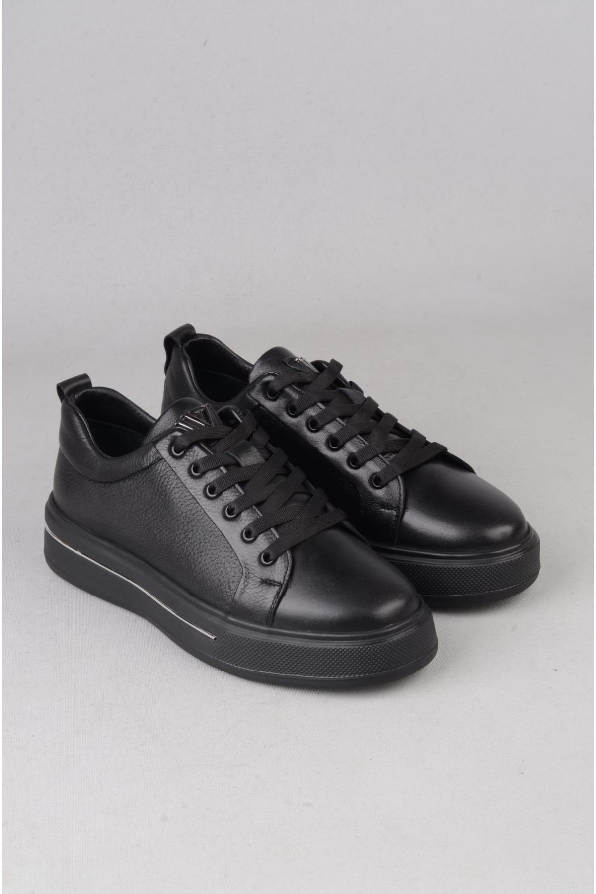 SEÇ M054 HAKİKİ DERİ ERKEK CASUAL AYAKKABI SİYAH