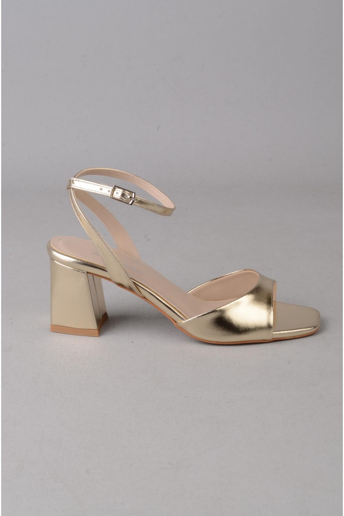 SEÇ Y195 TOPUKLU KADIN AYAKKABI (Topuk:7,5 cm) ALTIN