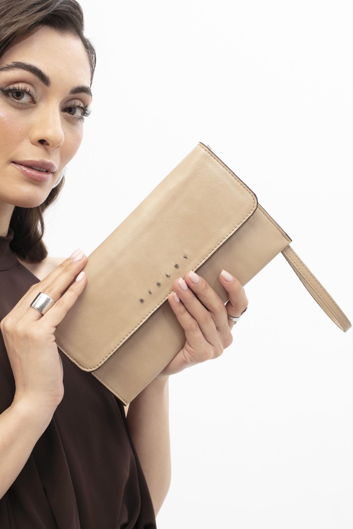 Sisley Clutch Çanta SLY425 BEJ