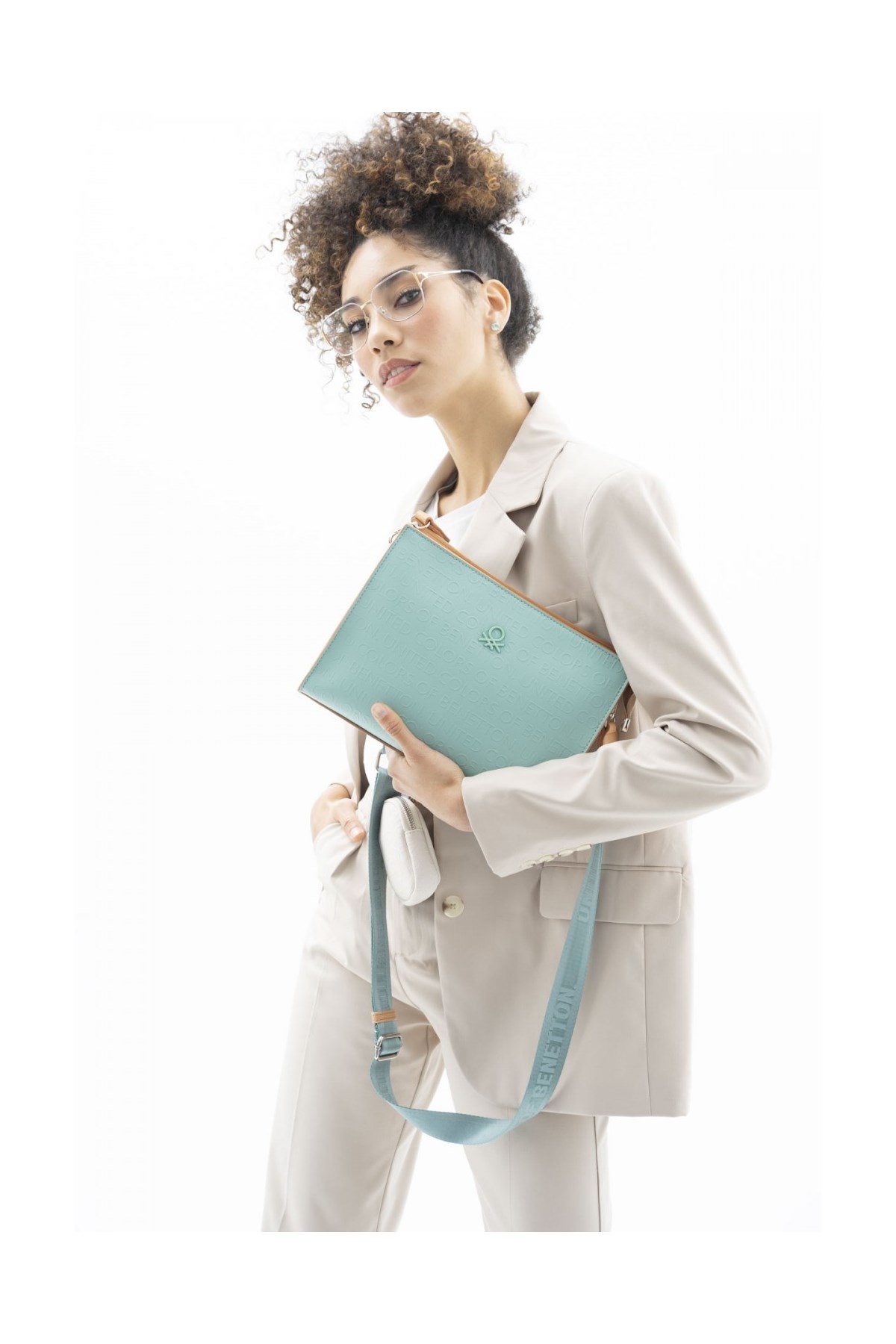 United Colors Of Benetton Bnt462 Çapraz Çanta Yeşil-Bej-A.camel