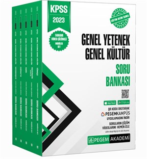 Pegem Akademi Yayınları 2023 KPSS Genel Yetenek Genel Kültür Tamamı Çözümlü Soru Bankası Seti - 5 Kitap
