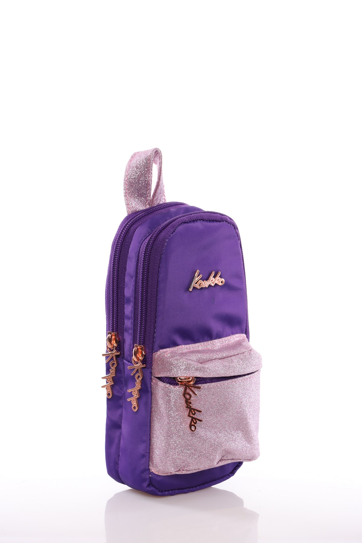 Kaukko Magical Junior Bag Kalem Çantası Simli-Mor K2204|hobidehobi.com