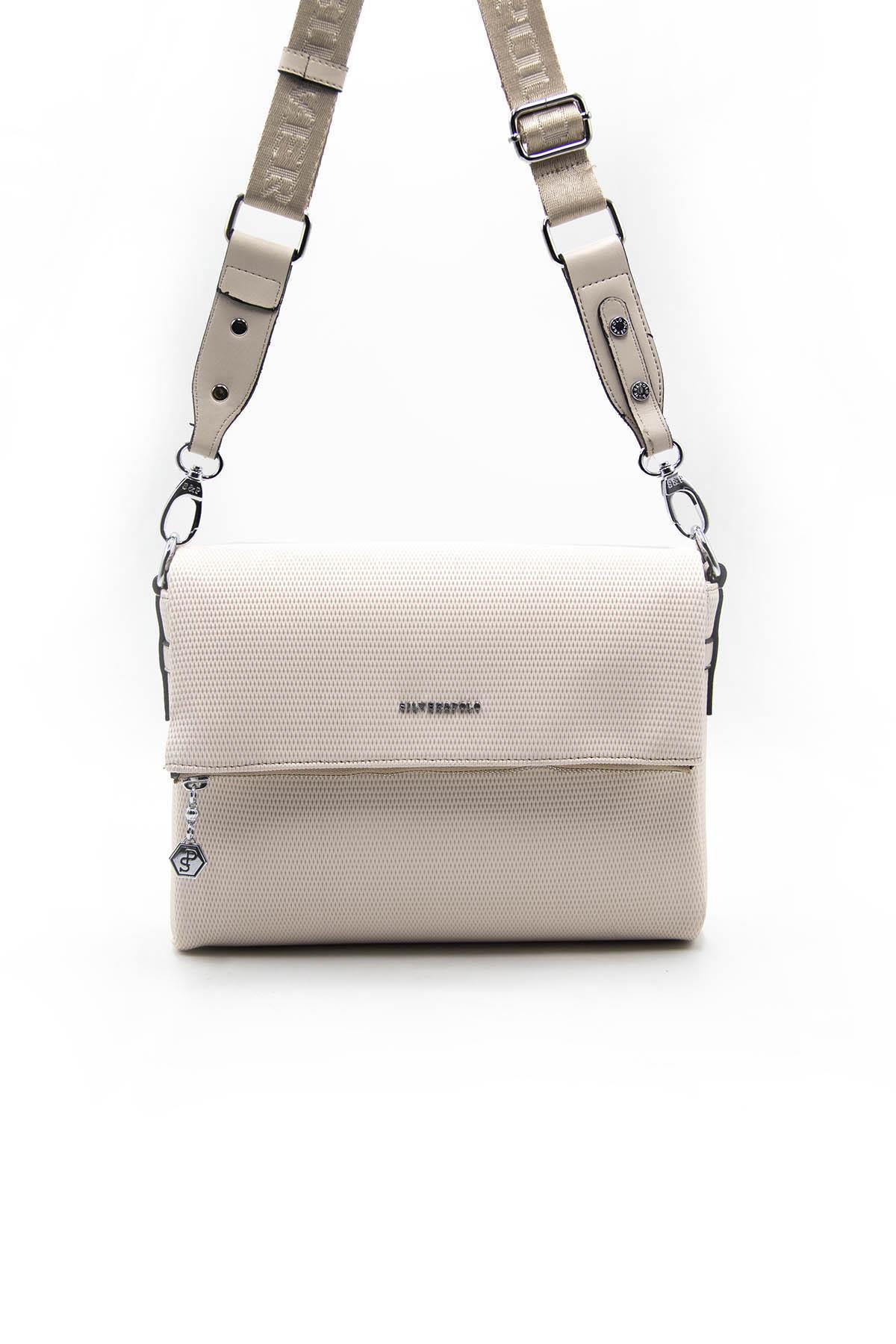 SİLVER POLO TEK BÖLMELİ KADIN ÇAPRAZ ÇANTA 963 M86 42037 BEJ MAT BEJ