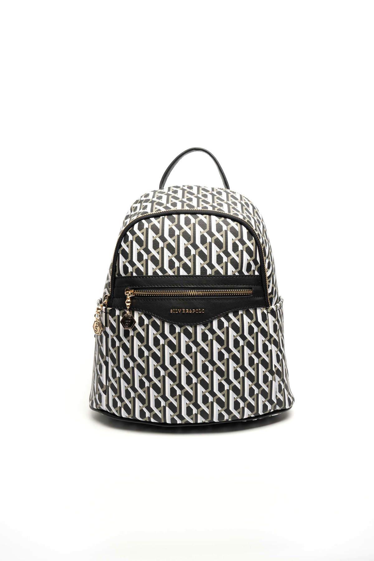 SİLVER POLO 2 BÖLMELİ KADIN SIRT ÇANTASI 1161 M193 46322 SİYAH MAT SİYAH