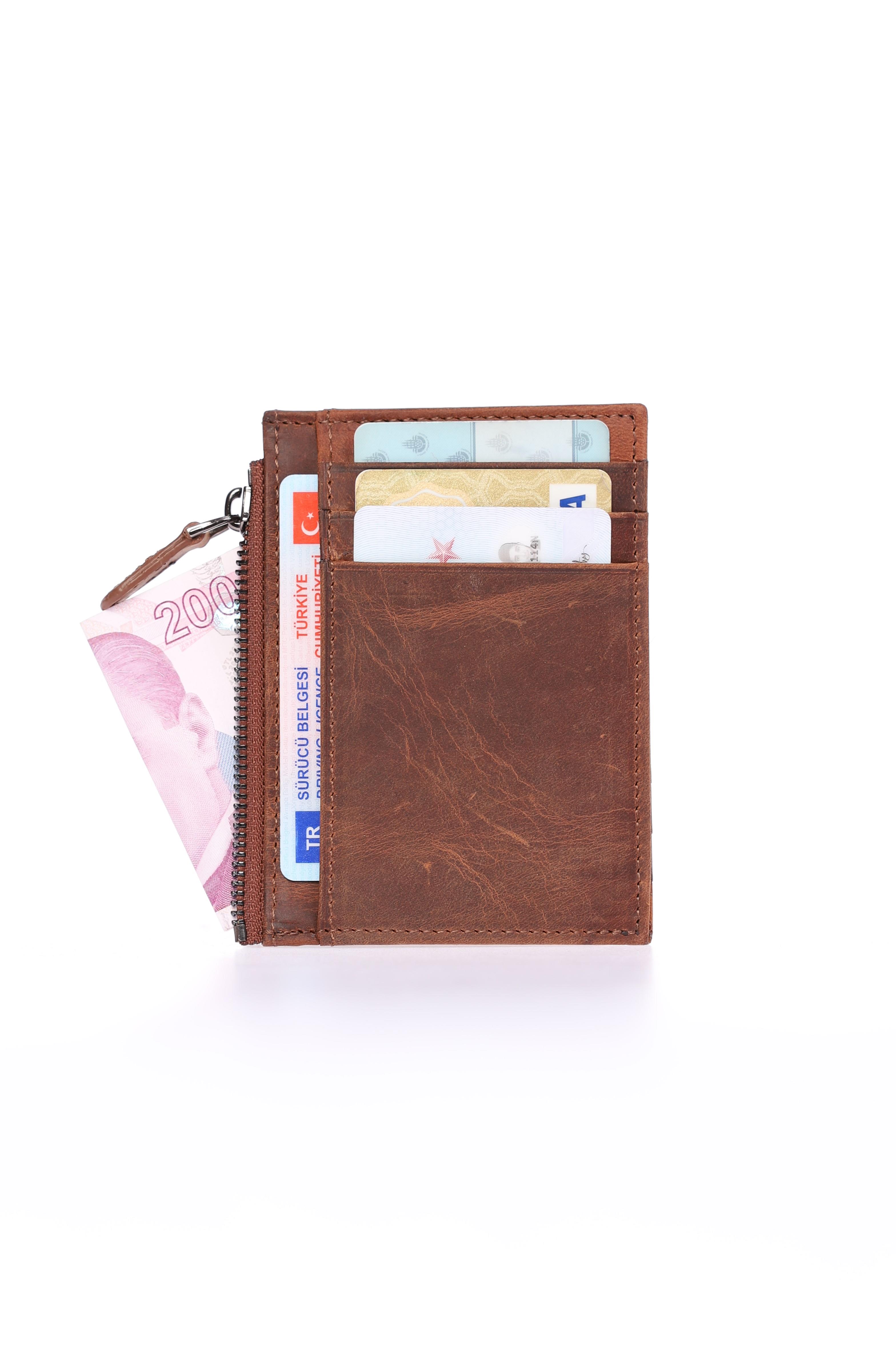 GRANDE HAKİKİ DERİ KARTLIK 853 G2 TABA