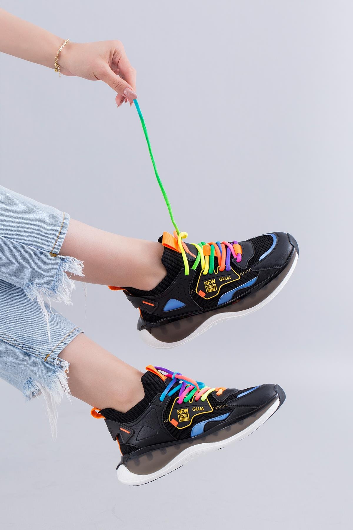 LEONOR ORİJİNAL GUJA İTHAL ÖZEL SERİ KADIN SPOR AYAKKABI SİYAH