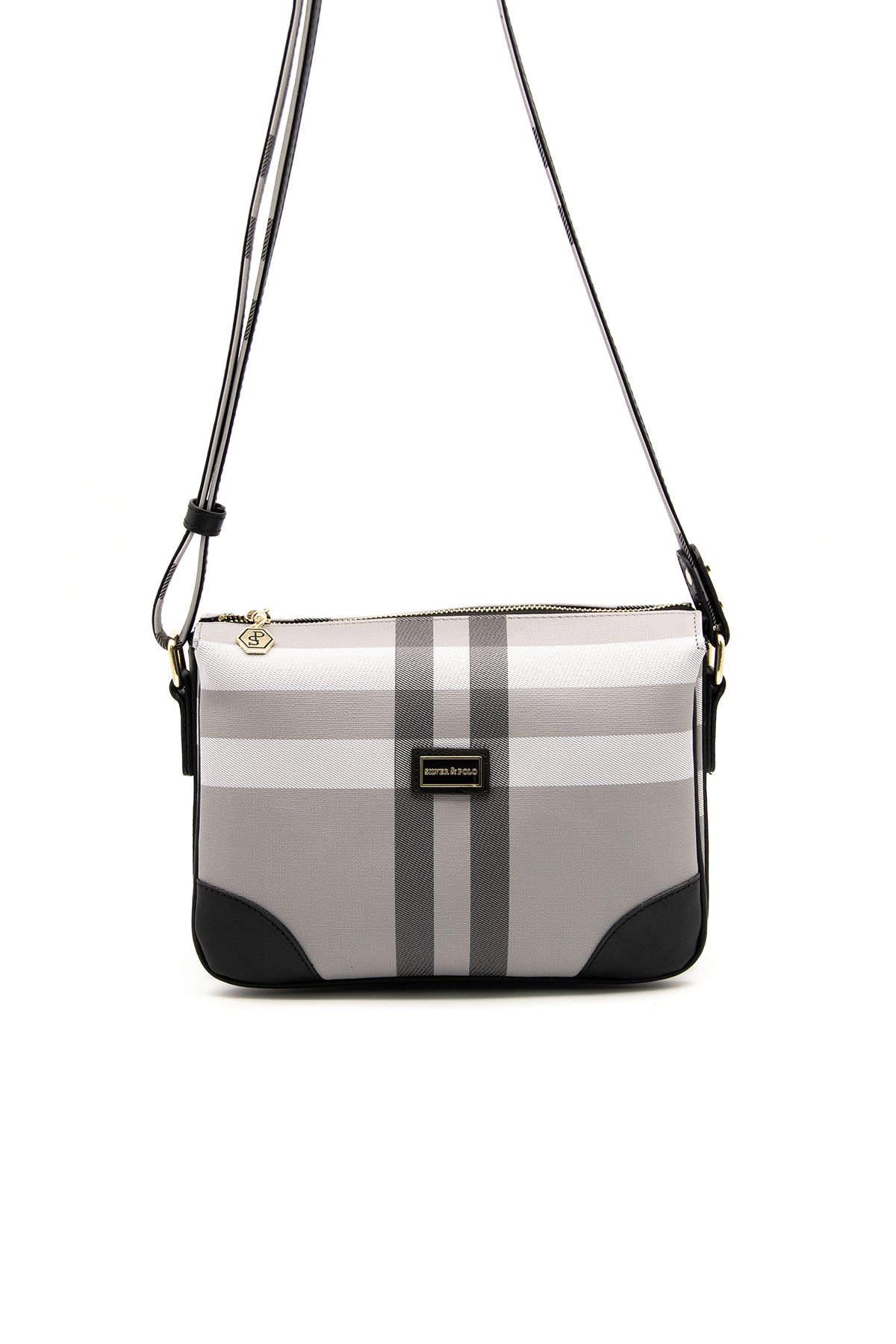 SİLVER POLO KADIN ÇAPRAZ ÇANTA 784 MK84 45312 GRİ MAT SİYAH