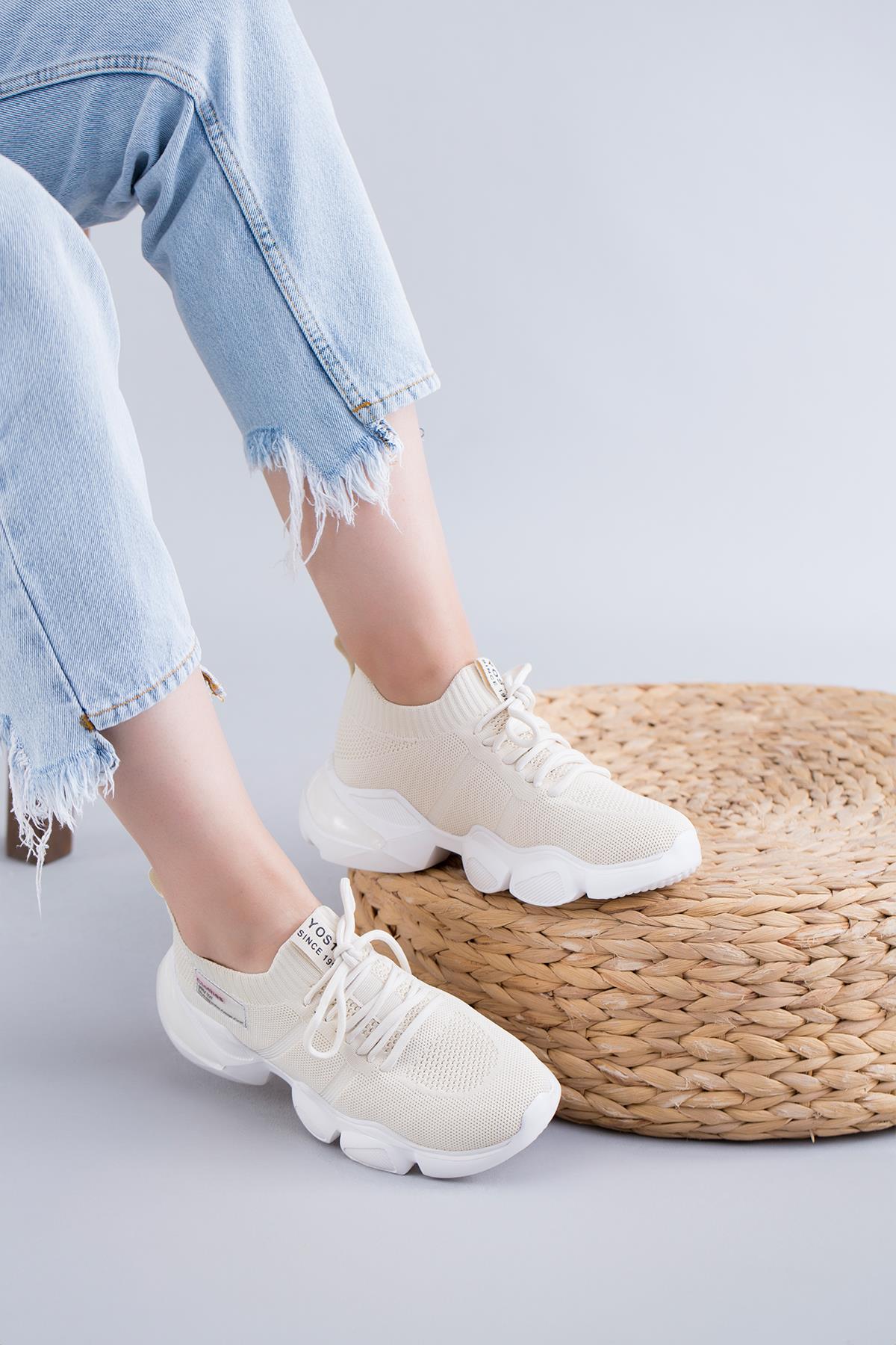 GUJA® ORJİNAL KADIN SPOR AYAKKABI 34Z416 BEJ