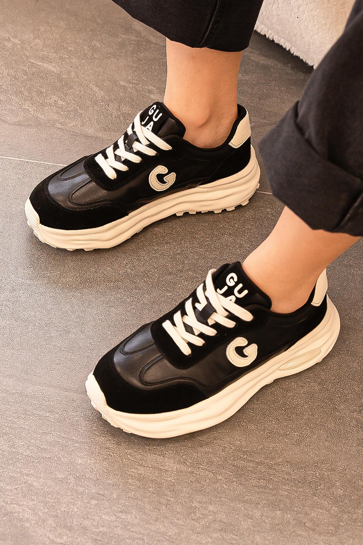 ELLEN GUJA İTHAL ÖZEL SERİ HAKİKİ DERİ KADIN SPOR AYAKKABI SİYAH