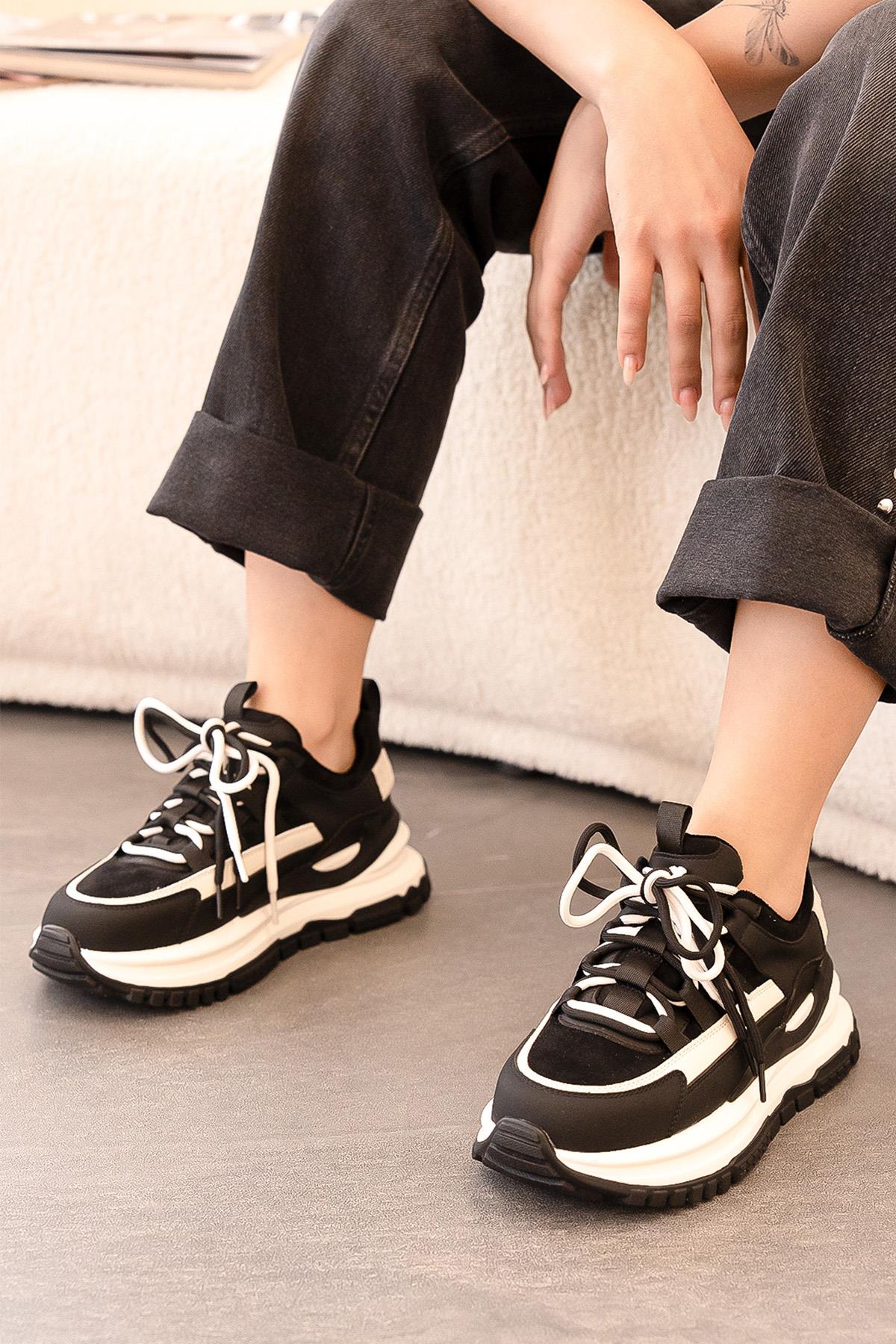 MARA ORİJİNAL GUJA İTHAL ÖZEL SERİ KADIN SPOR AYAKKABI SİYAH