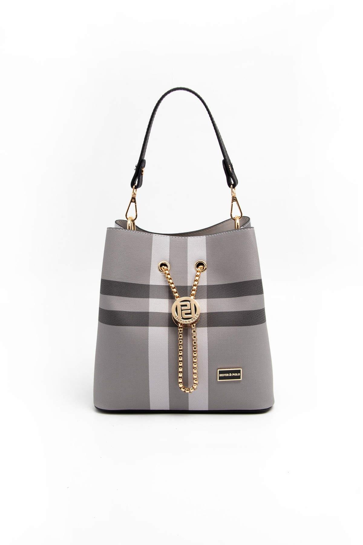 SİLVER POLO KADIN EL ÇANTASI 967 MK84 45530 GRİ MAT SİYAH