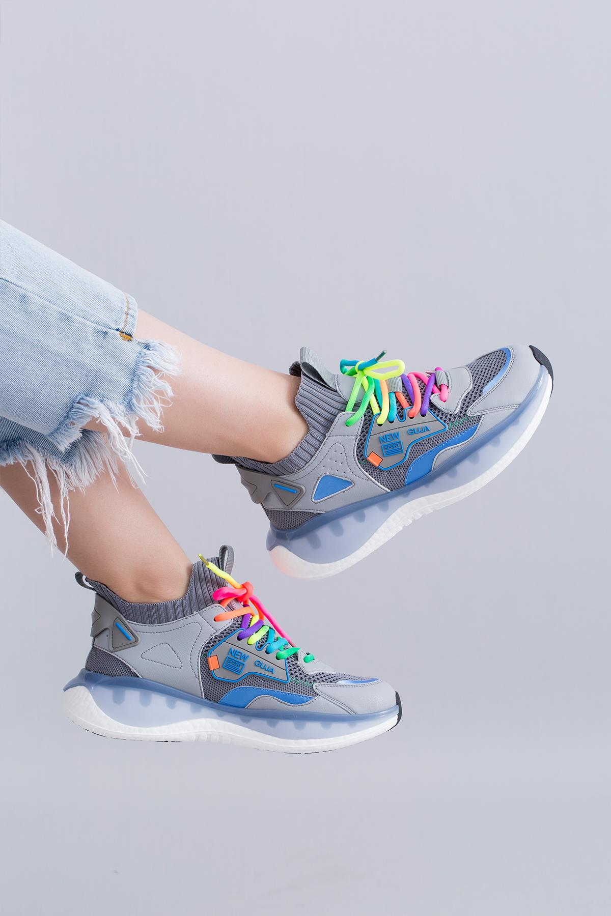 LEONOR ORİJİNAL GUJA İTHAL ÖZEL SERİ KADIN SPOR AYAKKABI GRİ