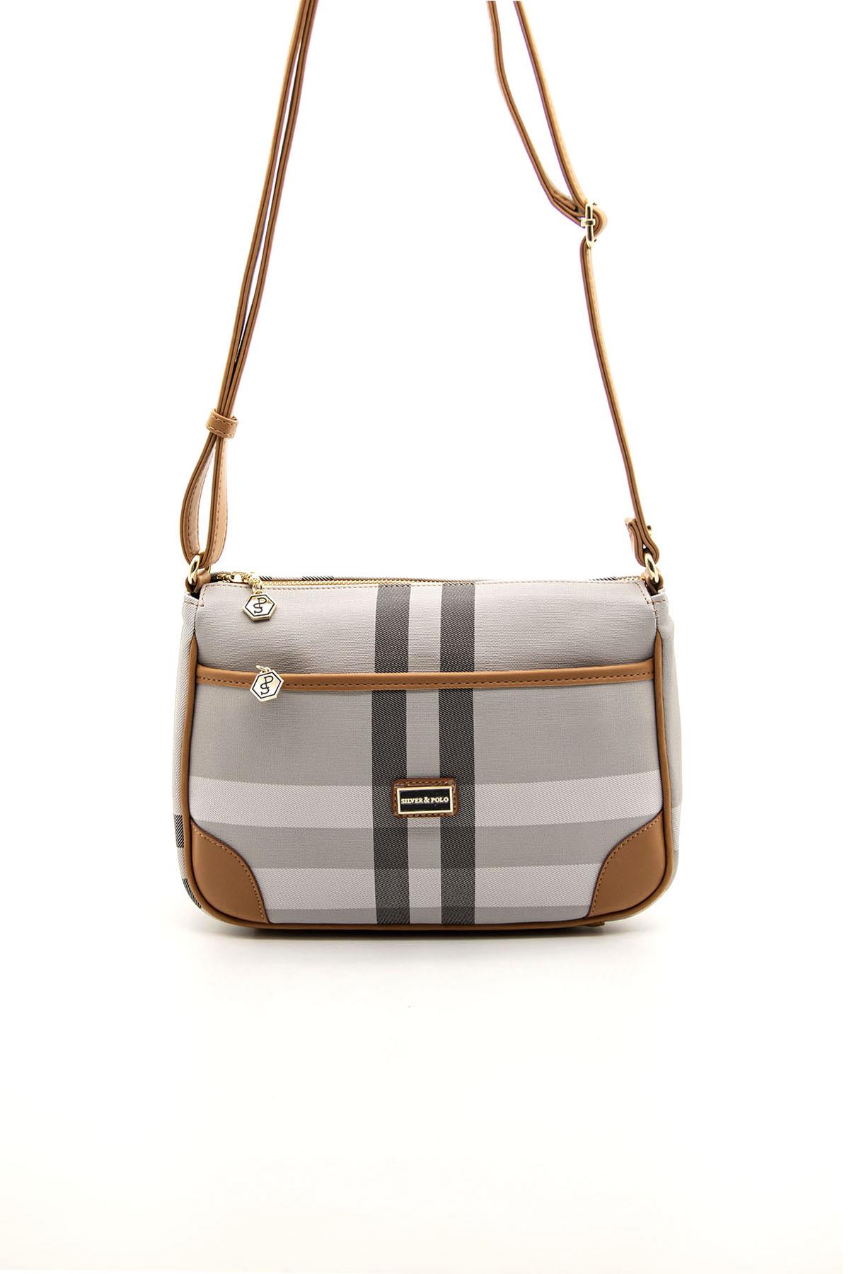 SİLVER POLO ÜÇ BÖLMELİ KADIN ÇAPRAZ ÇANTA 1060 MK81 44948 A.GRİ MAT A.TABA