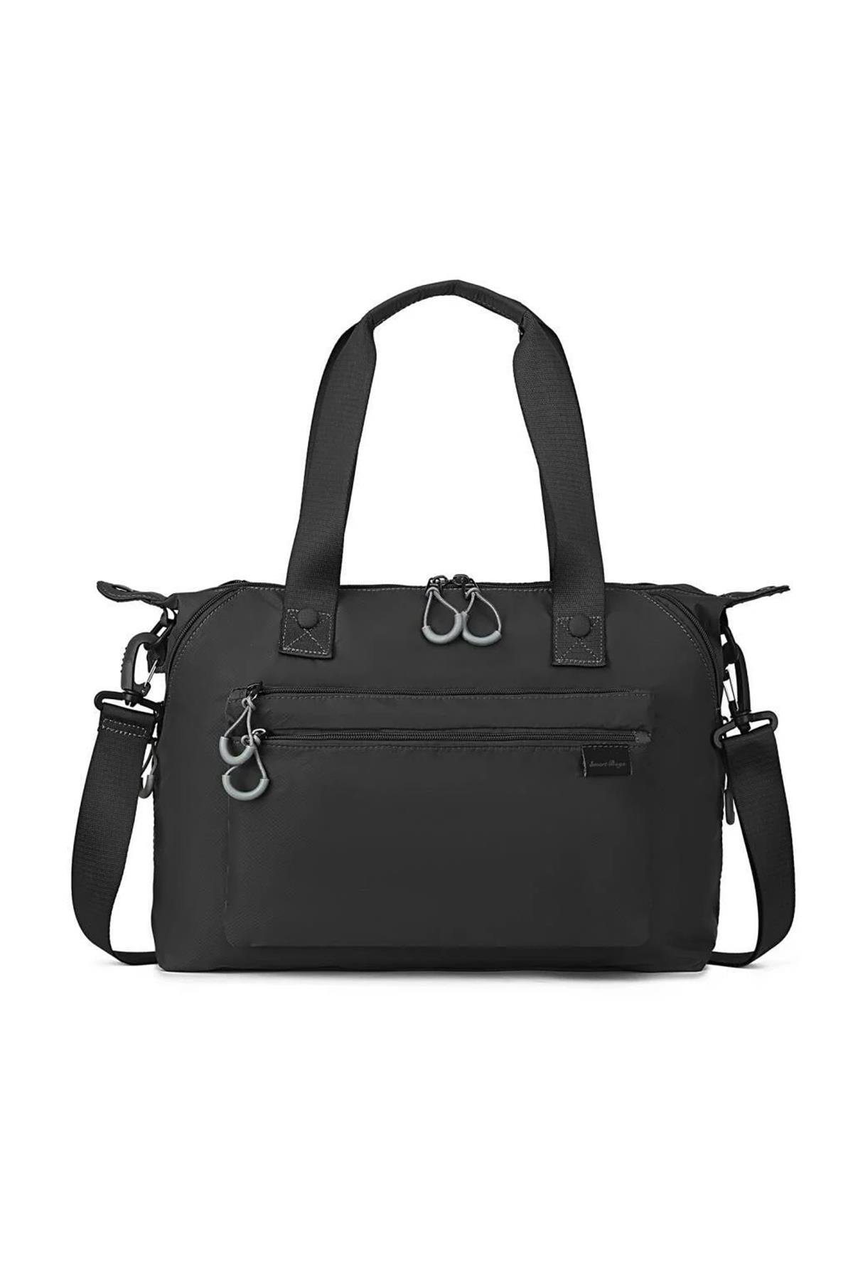 SMART BAGS EKSTRA HAFİF KUMAŞ KADIN OMUZ ÇANTASI 2022-3139 SİYAH