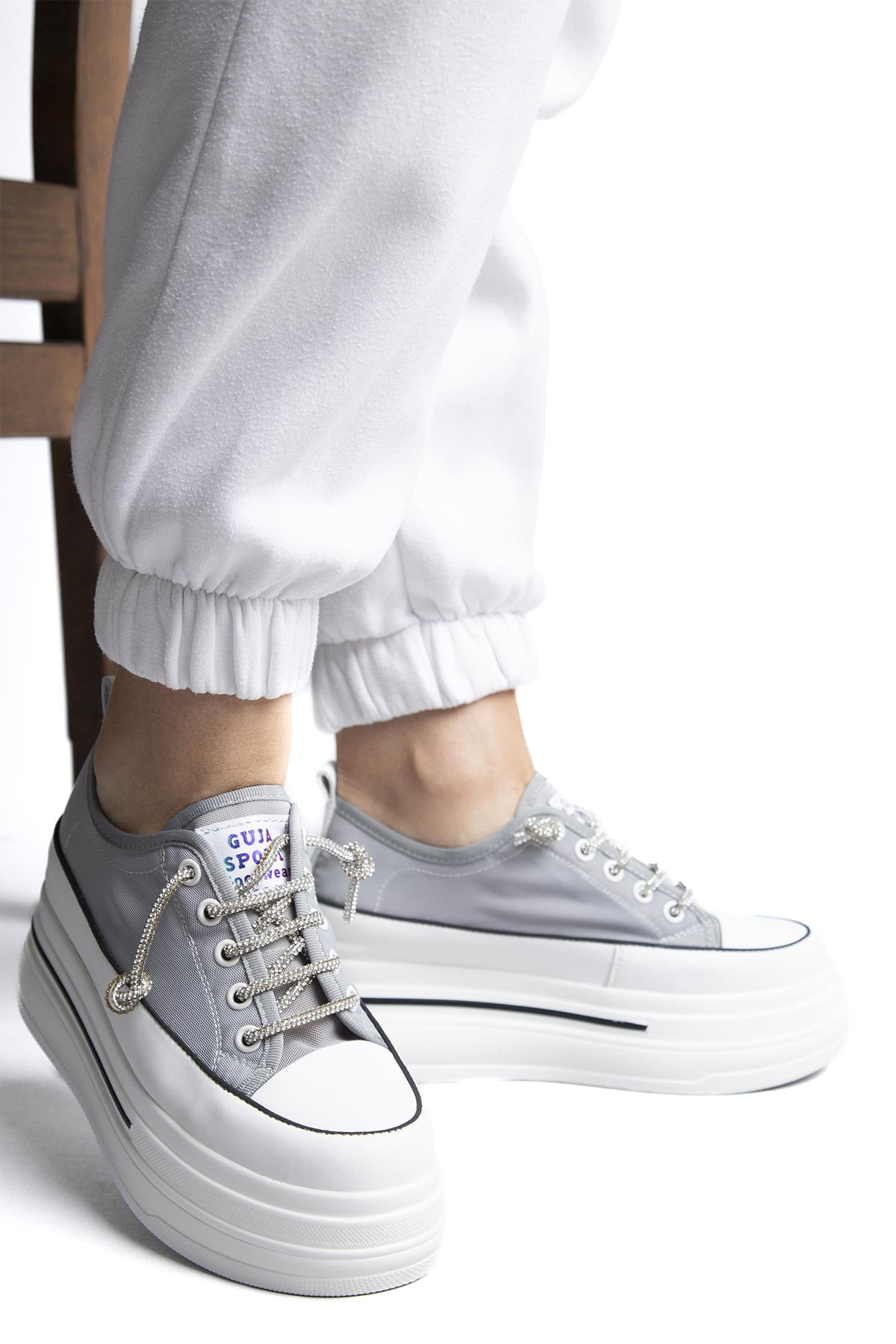 GUJA YÜKSEK TABAN KADIN SPOR AYAKKABI 23Y345-10 GRİ