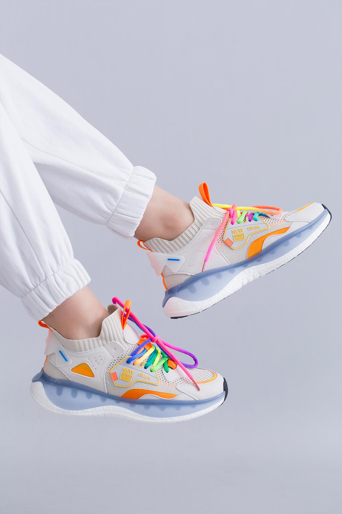 LEONOR ORİJİNAL GUJA İTHAL ÖZEL SERİ KADIN SPOR AYAKKABI BEJ