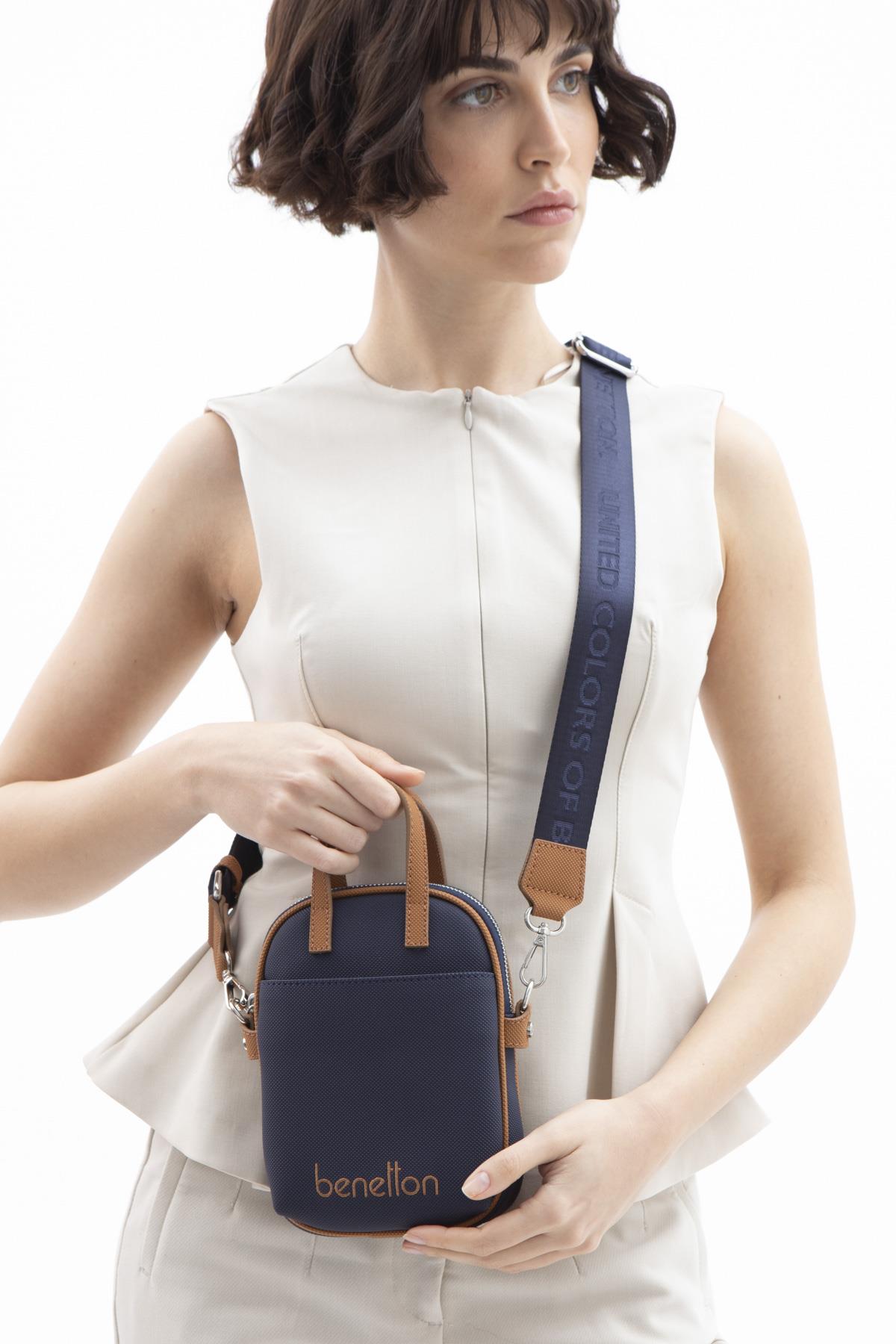 BENETTON KADIN ÇAPRAZ ÇANTA BNT1625 LACİVERT CAMEL