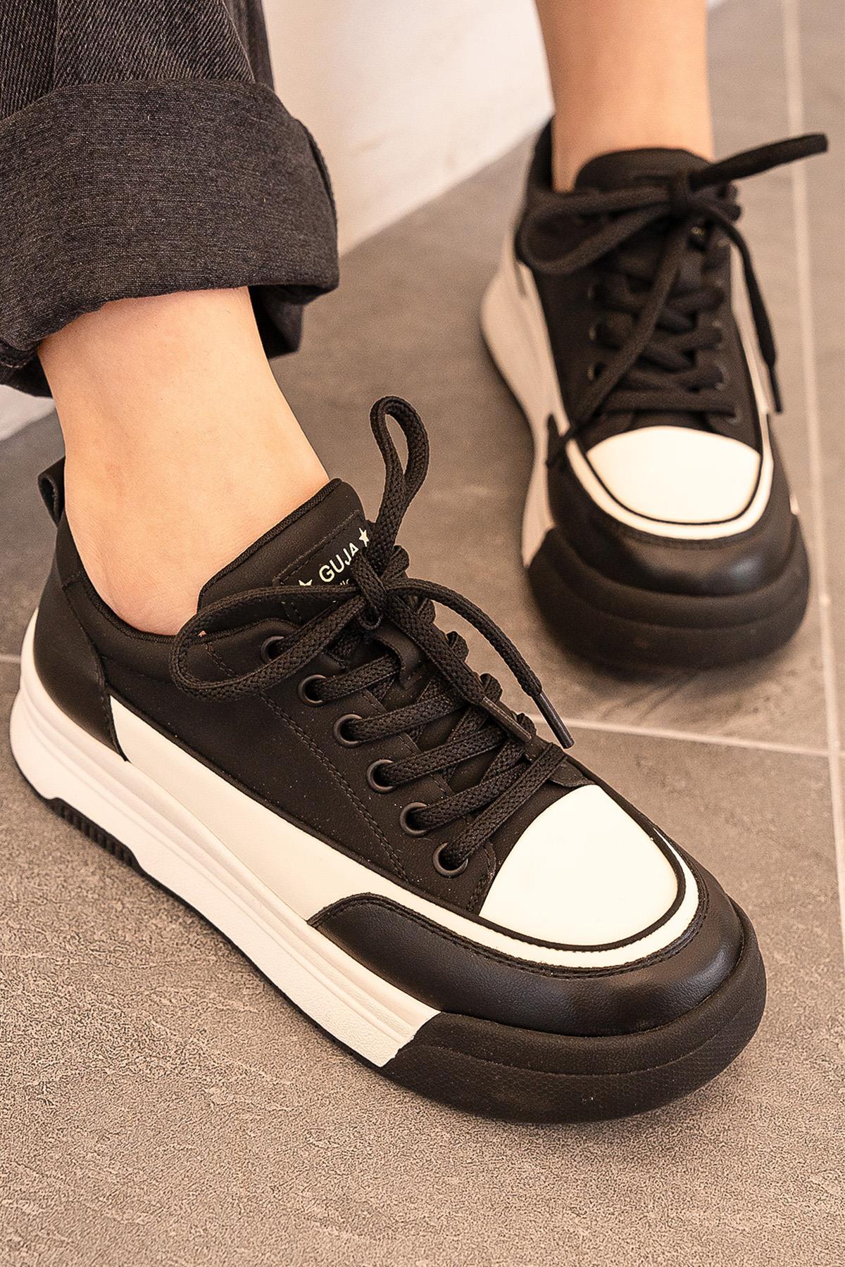 RACHEL ORİJİNAL GUJA İTHALÖZEL SERİ HAKİKİ DERİ  KADIN SPOR AYAKKABI SİYAH