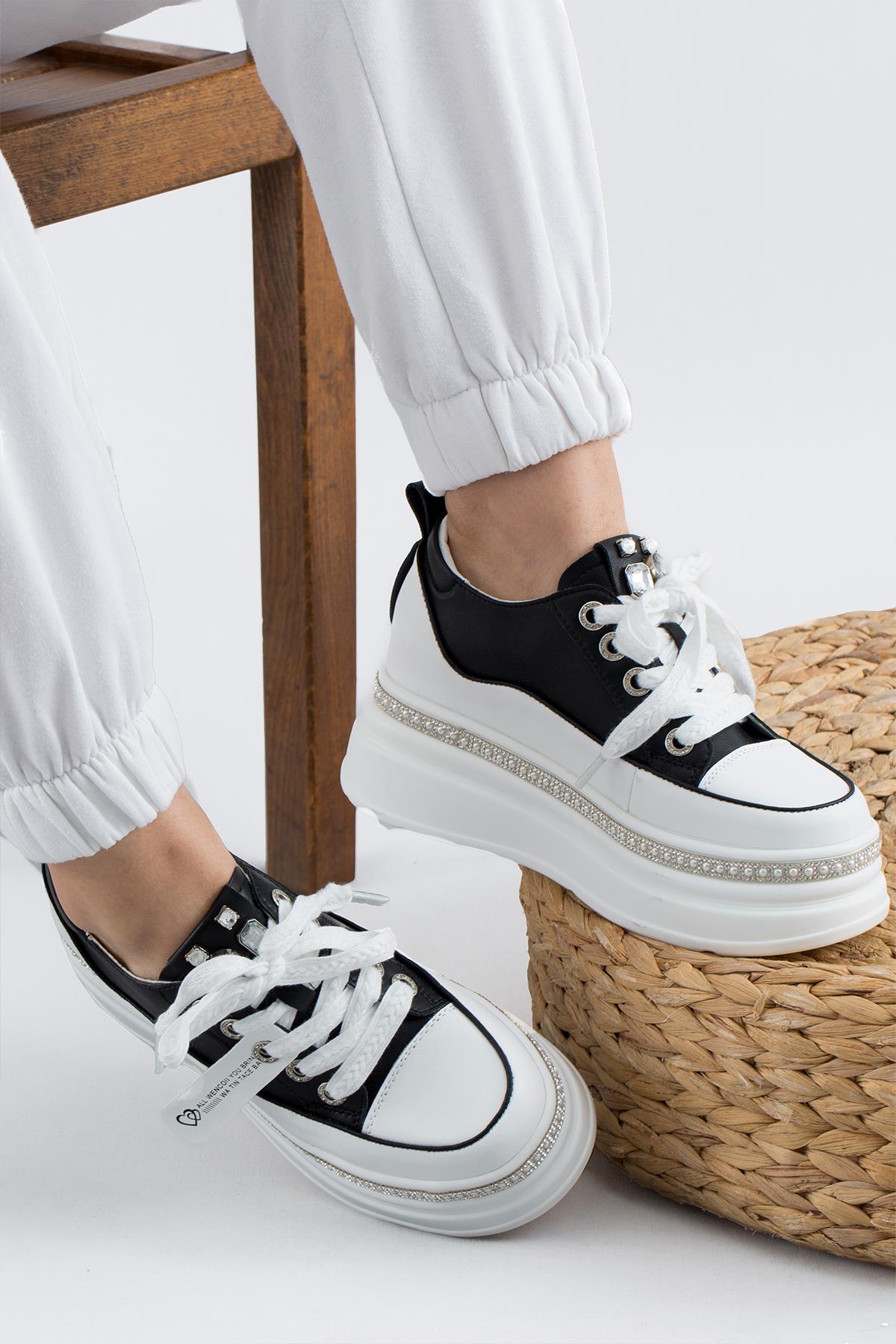 KRISTE BELL TAŞ DETAYLI İYHAL KADIN SPOR AYAKKABI K25-0004 SİYAH