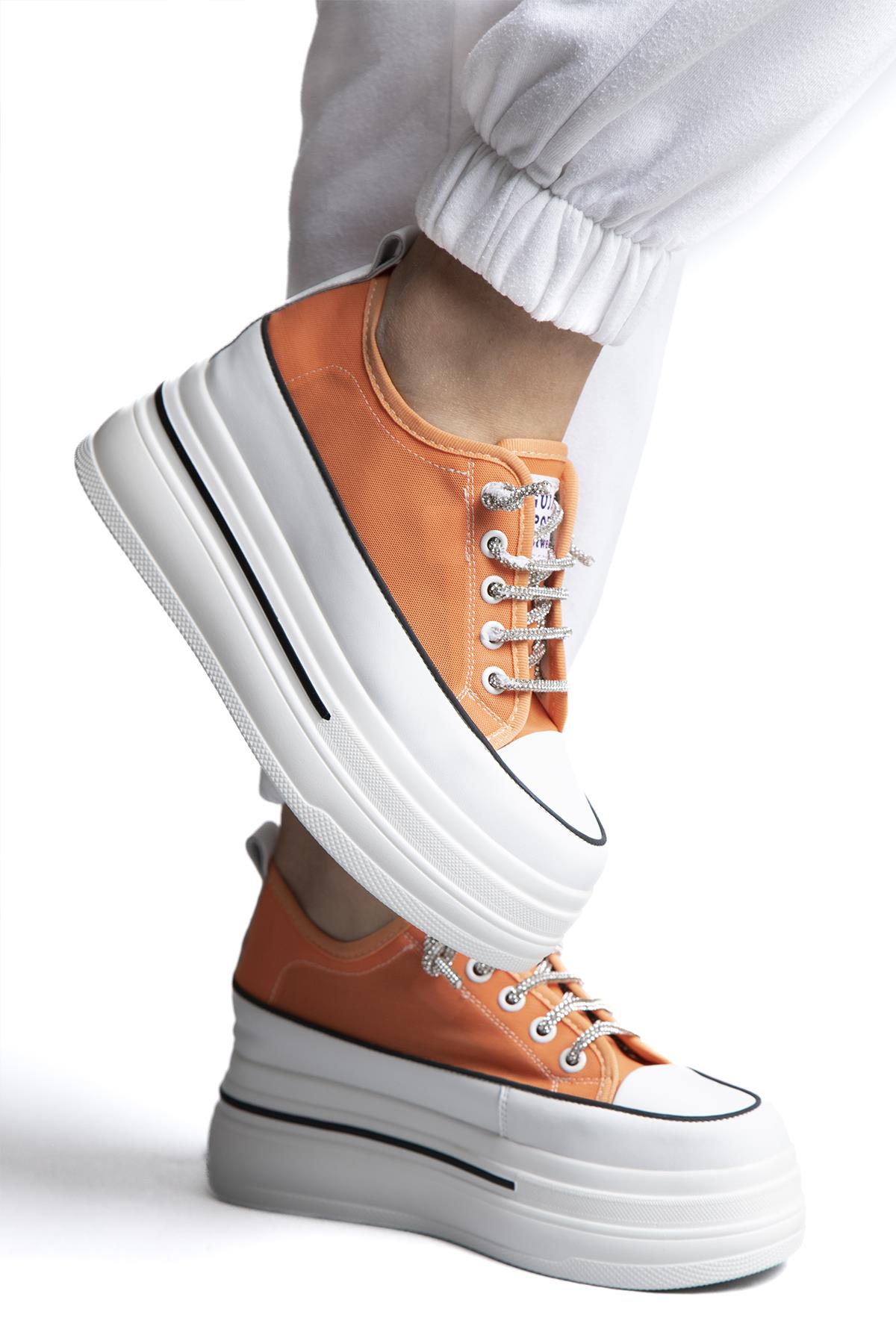 GUJA YÜKSEK TABAN KADIN SPOR AYAKKABI 23Y345-10 TURUNCU