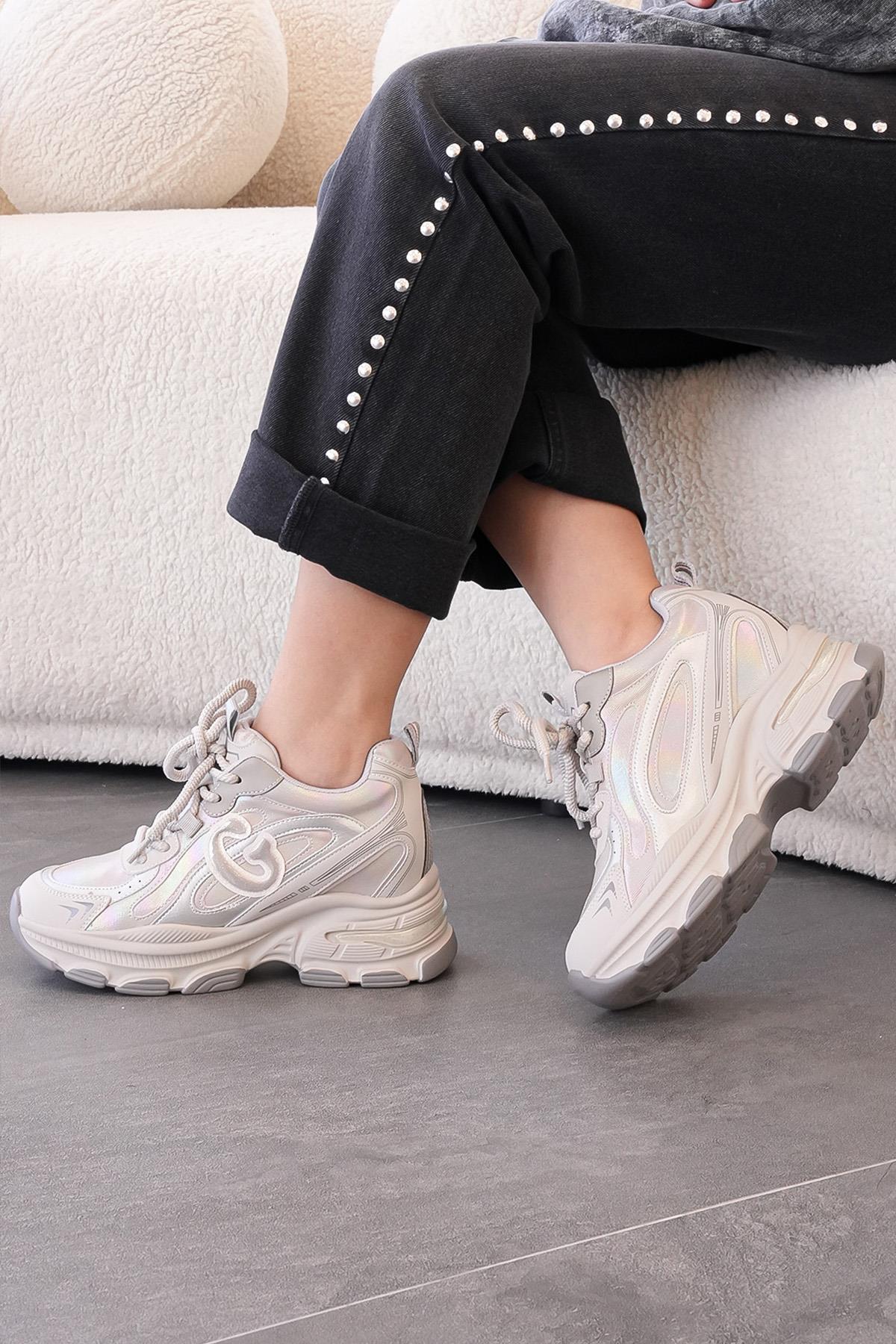 JESİCCA GUJA İTHAL ÖZEL SERİ KADIN SPOR AYAKKABI GRİ