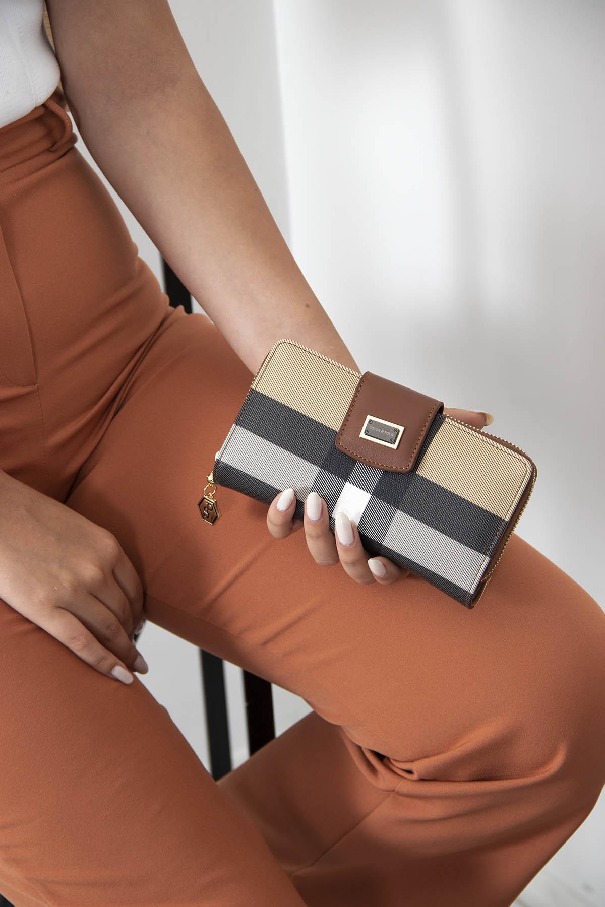 SİLVER POLO KADIN CÜZDAN 928 MK130 34752 BEJ MAT TABA