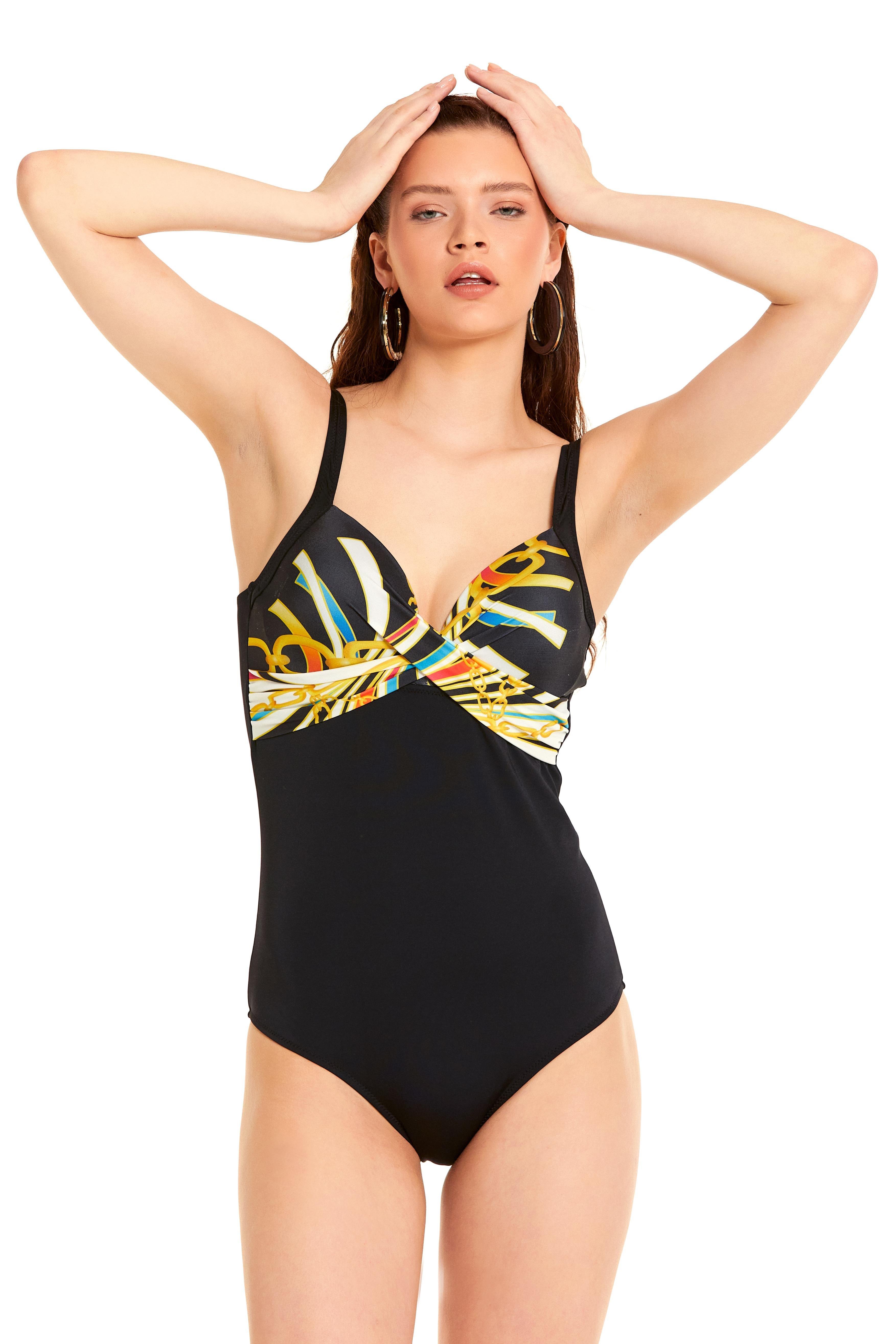 mayostoreArgentoMayo ModelleriArgento Göğüs Şekillendirici Kaplı Korseli Mayo Siyah