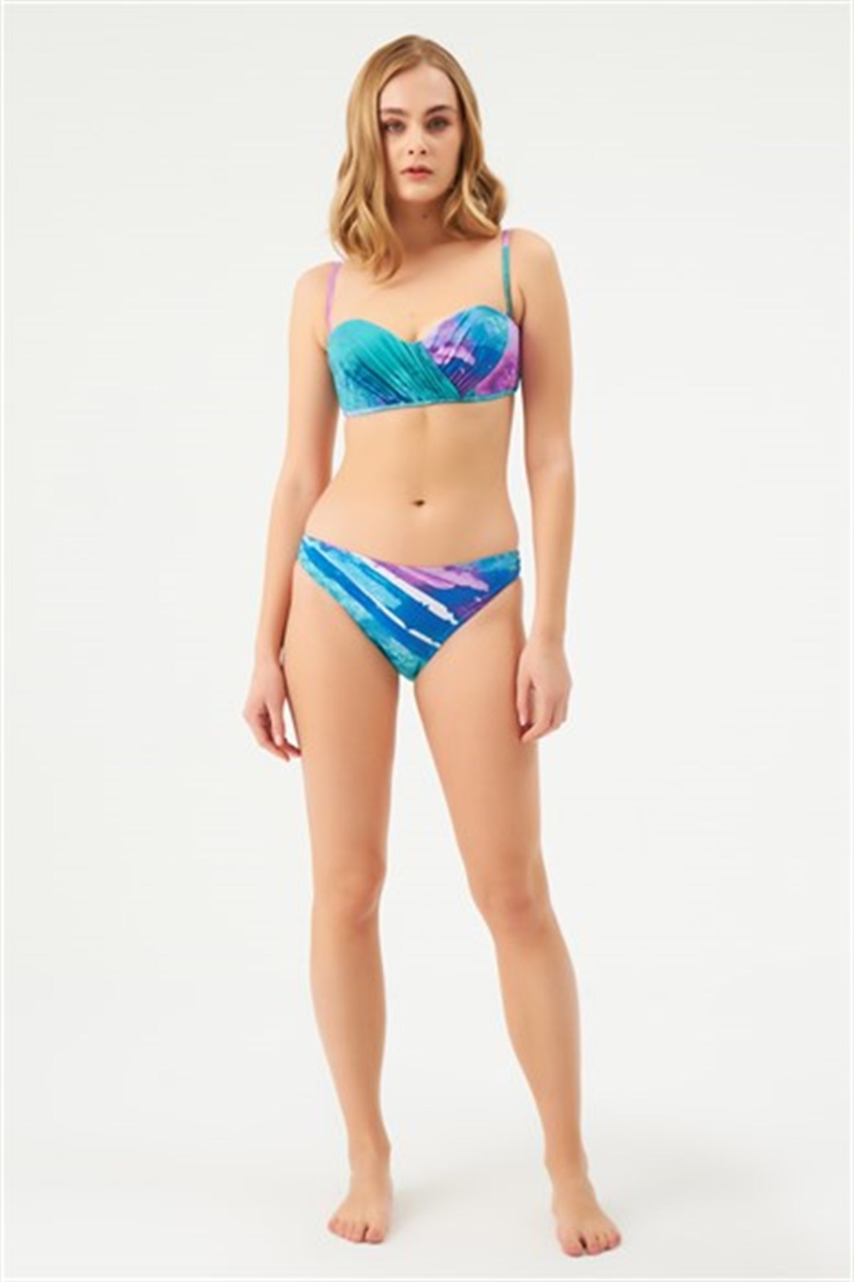 mayostoreErosStraplez Bikini ModelleriEros Kaplı Straplez Bikini Takımı 1031ESBK Desenli