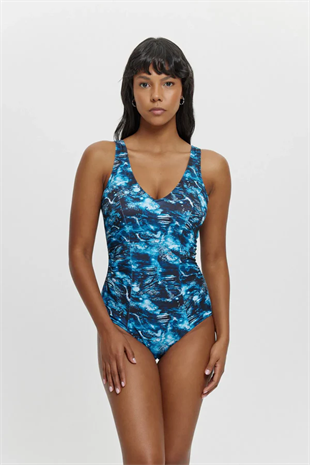 mayostoreLouren MayoMayo ModelleriLouren V Yaka Toparlayıcı Kuplu Mayo Desenli M12014