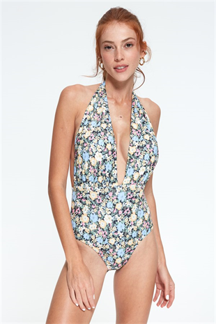 Pierre Cardin Dekolteli Çiçek Desenli Mayo 227101