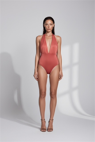 mayostorePierre CardinMayo ModelleriPierre Cardin Boyundan Bağlı Dekolteli Mayo Bordo 227134