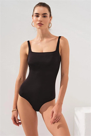 mayostorePierre CardinMayo ModelleriPierre Cardin Karamel Kare Yaka Korseli Mayo Siyah 241135