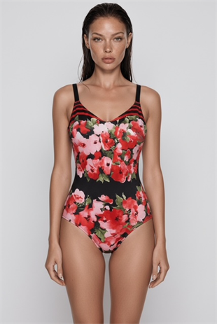 mayostoreRIVAMAREMayo ModelleriRivamare U Yaka Toparlayıcı Mayo Desenli 0009-41