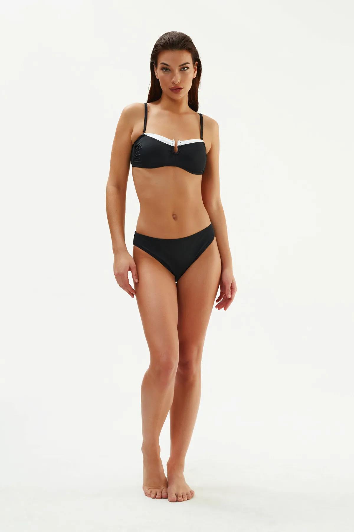 mayostoreErosStraplez Bikini ModelleriEros Toparlayıcı U Tokalı Straplez Bikini Takım Siyah 2048ESBK