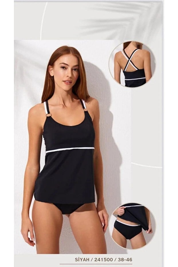 mayostorePierre CardinTankini ModelleriPierre Cardin Yuvarlak Yaka Tankini Takım Siyah 241500