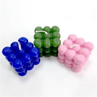 Akbak 3'lü Soya Bubble Mum 5x5 - Mavi Yeşil Pembe