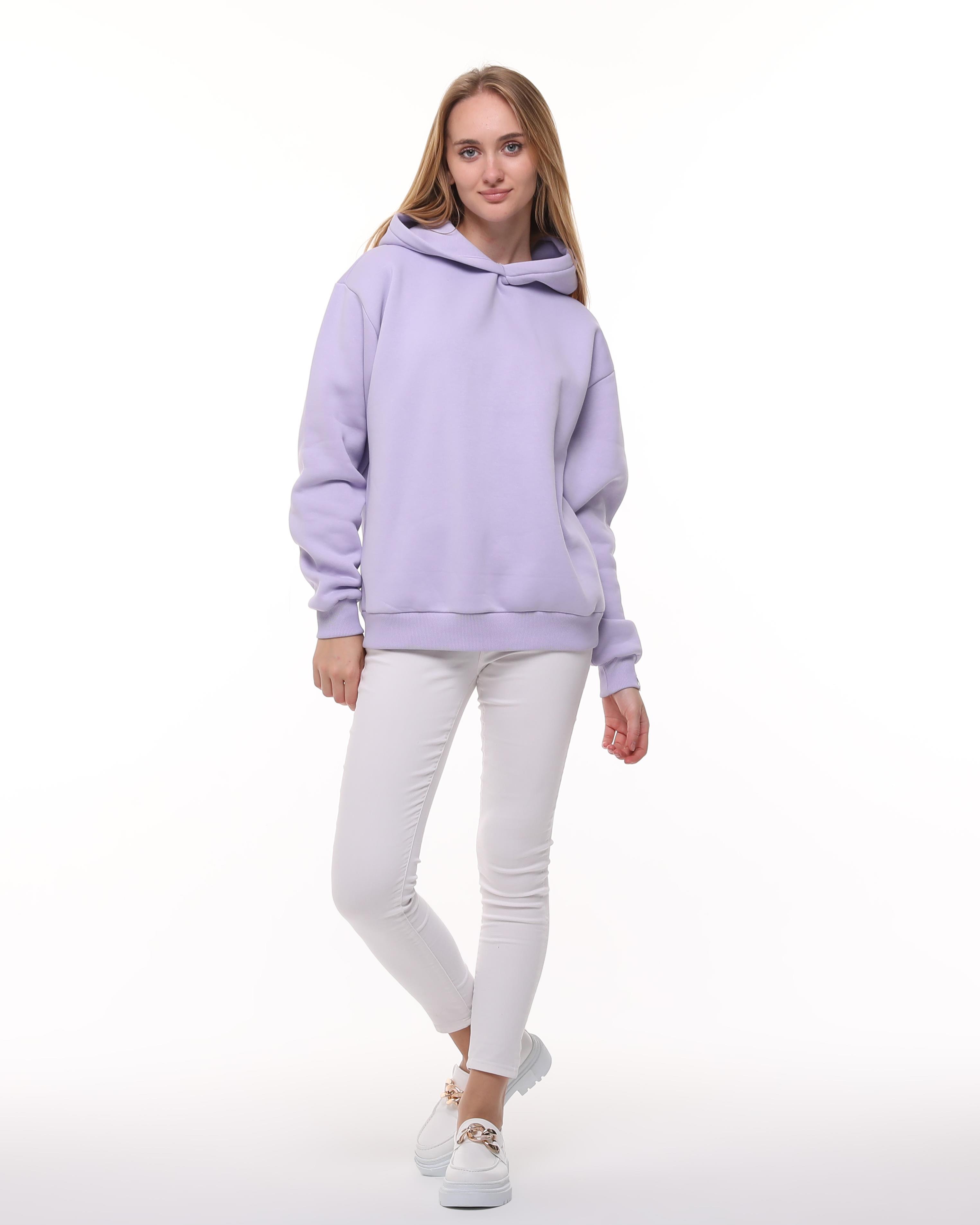Lila Oversize Şardonlu Sweatshirt