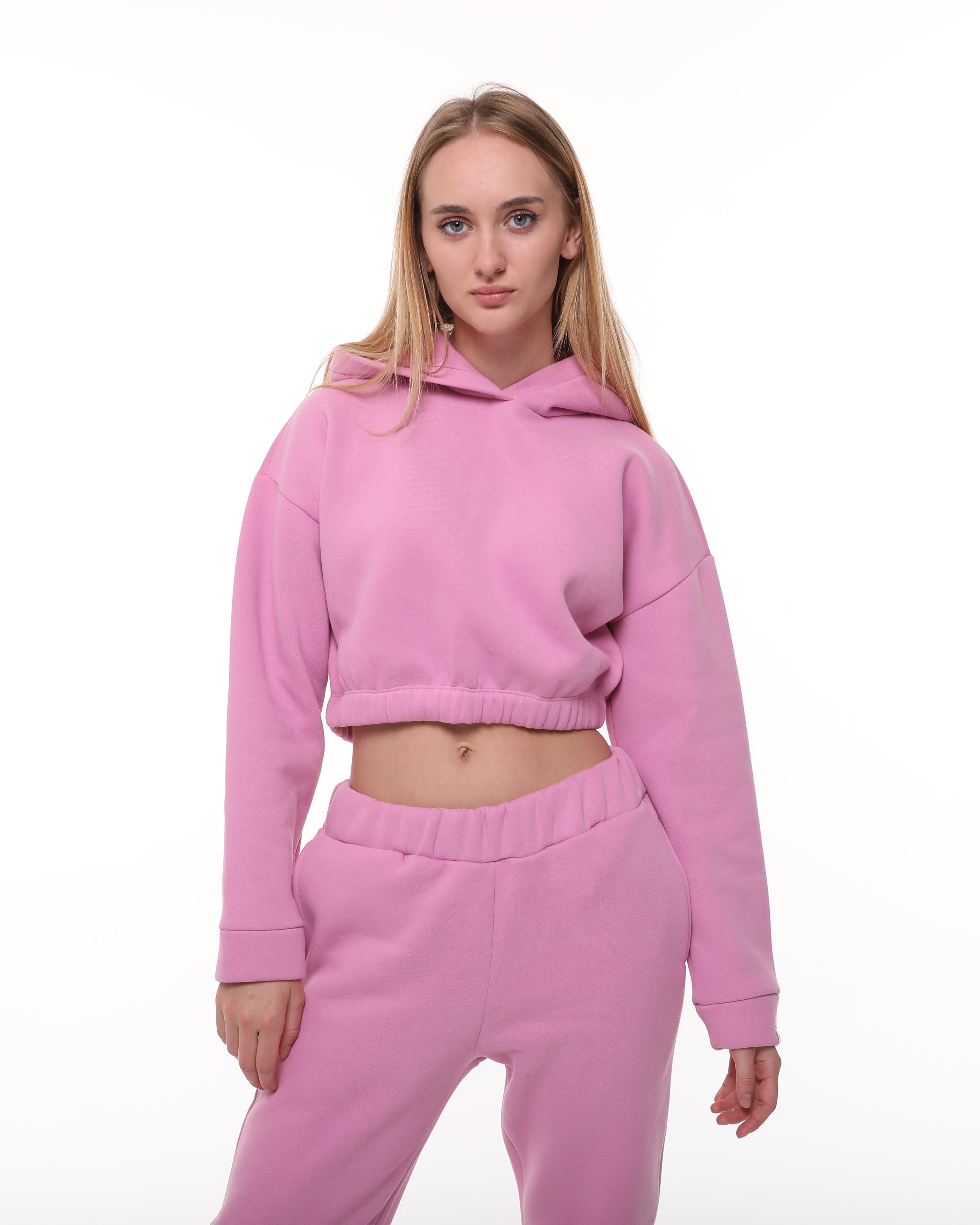 Pembe Şardonlu Sweatshirt