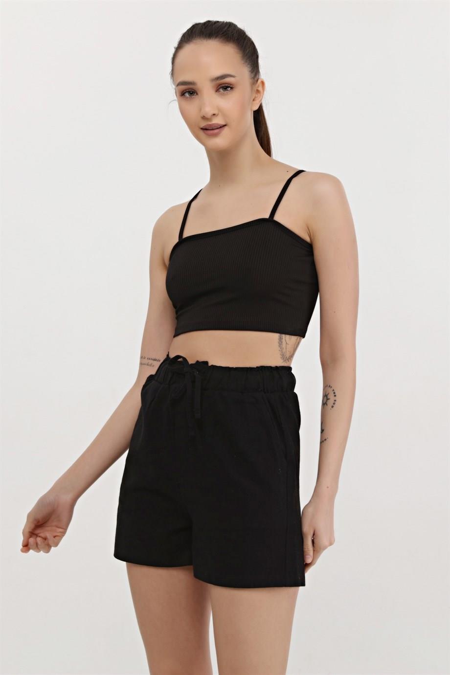 Siyah Renk Crop