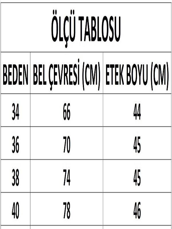 Kadın Bej Yırtmaçlı Mini Etek DM2016