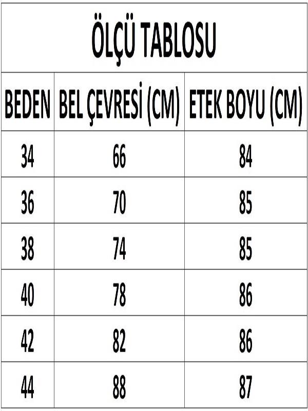 Kadın Kırmızı Desenli Yırtmaçlı Midi Etek DM2014