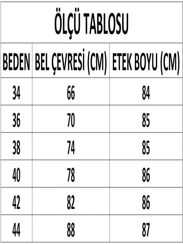 Kadın Siyah Yaprak Desenli Yırtmaçlı Midi Etek DM2014