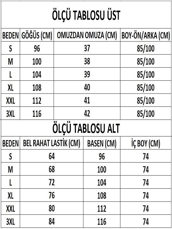 Kadın Yeşil Baskılı Tunik Pantolon İkili Takım DM51021