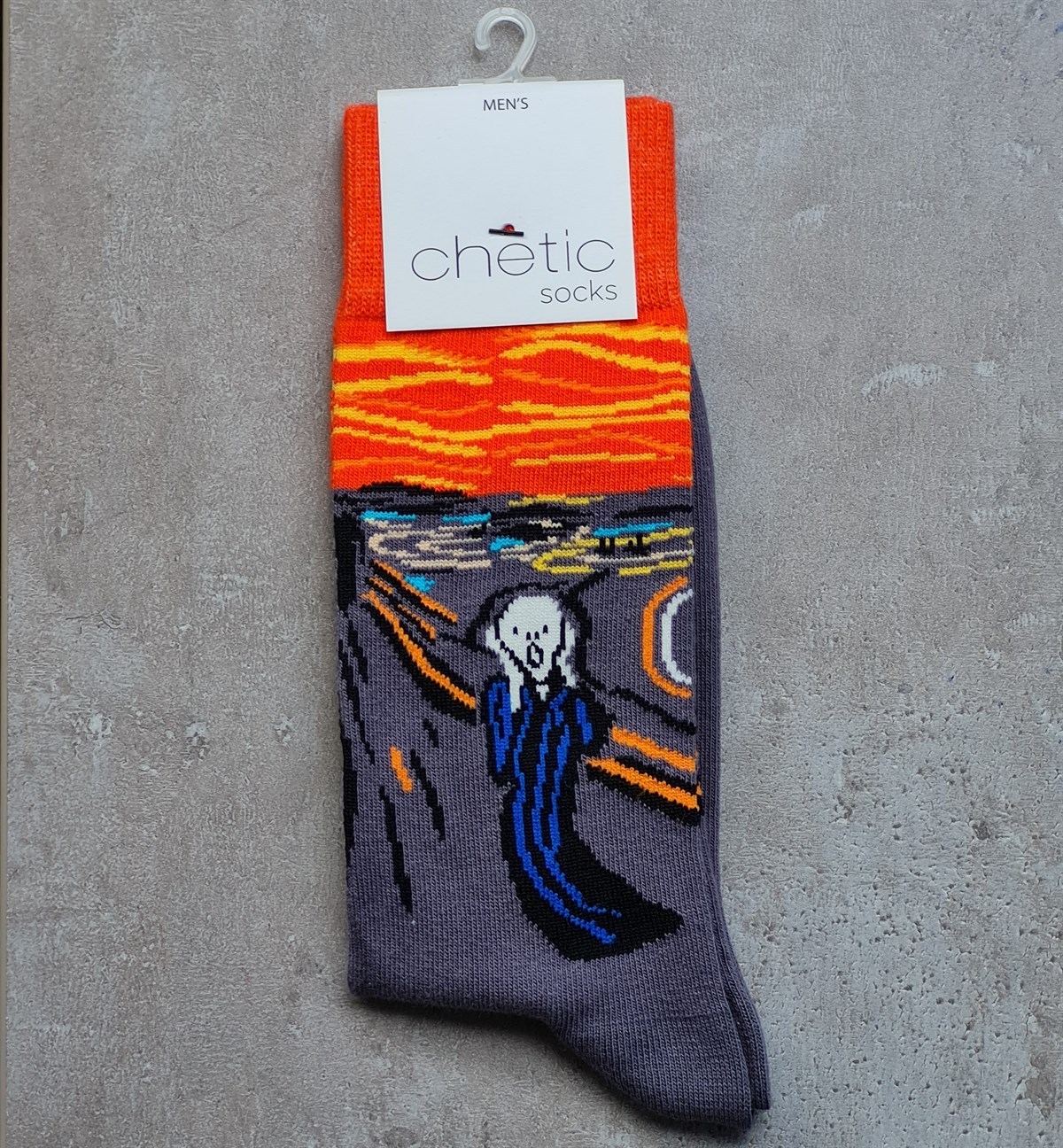 Füme Çığlık Tablo Desenli Soket Çorap | Chetic